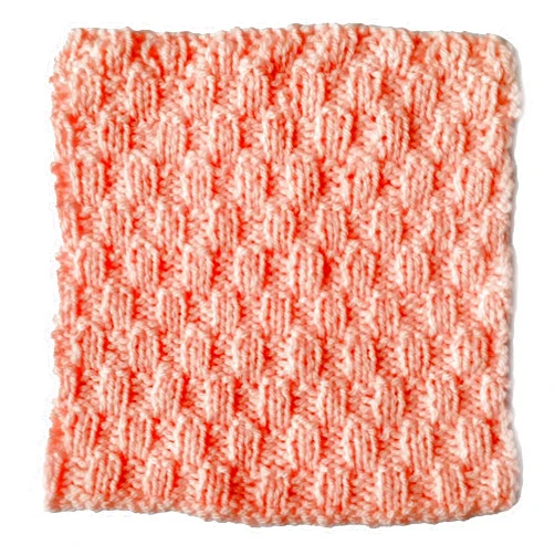 LenasMiniLand Miniature knitted blanket, coral square dollhouse quilt 1:6 scale soft padding