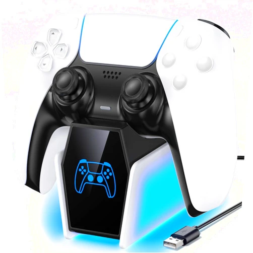 Rysker PS5 Single Controller Charger Station Replacement for PlayStation 5 Dualsense & Edge Controllers, Fast PS 5 Solo Controller Charging Docking Station, PS5 Accessories Kits Charger Stand