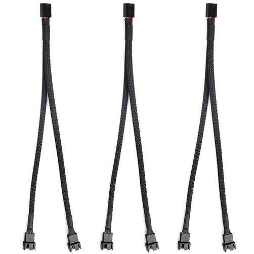 Aypzuke 3 Pack Computer PC PWM Fan Splitter Cable 1 to 2 (4 Pin+3 Pin)