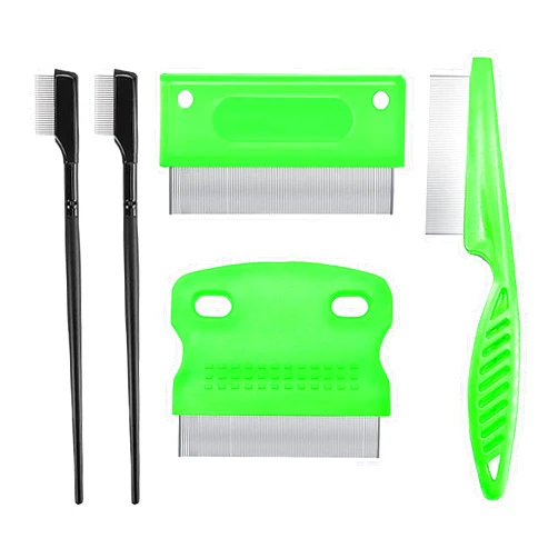Jihugu 5 Pieces Tear Stain Remover and Grooming Combs - Pet Lice Comb Removes Fleas, Eggs, Dandruff, Hair Stains, Crust, and Mucus for Small Pets