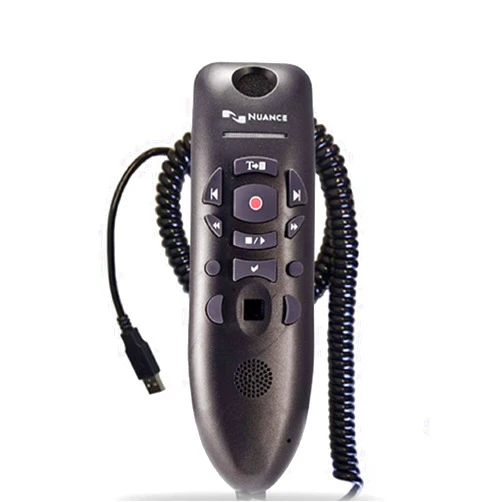 Nuance PowerMic III Microphone for Dragon, Coiled Cord (extends to 17 Ft), Dictate Documents and Control your PC – all by Voice, [PC Disc]
