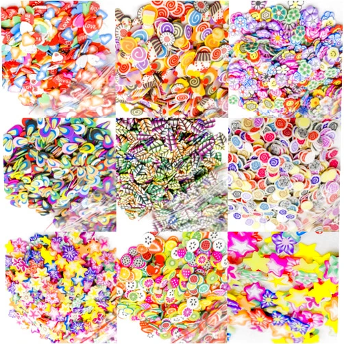 TOAOB THE ONE AND ONLY BABY TOAOB 8000pcs Fruit Nail Art Slices 3D Polymer Slices Assorted Resin Fruit Flower Heart Shape Cute Slime Making Supplies for DIY Crafts Nail Art and Christmas Decorations
