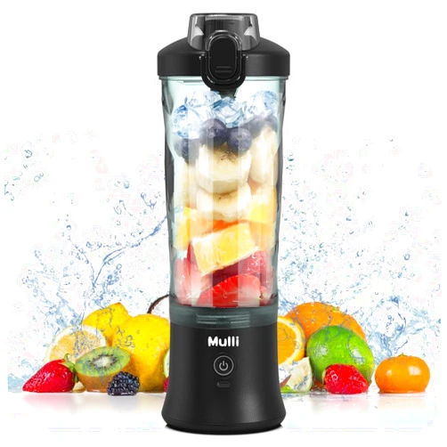 Mulli Portable Blender,Personal Blender for Shakes and Smoothies,Rechargeable Mini Mixer, 20 Oz with Travel Lid for Home/Kitchen/Gym