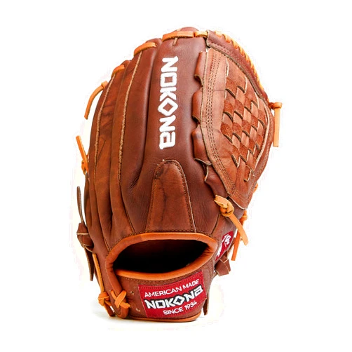 Nokona W-1300C Handcrafted Walnut Slowpitch Softball Glove - Right Hand Throw, Closed Web for Outfield Positions, Adult 13 Inch Mitt, Made in The USA