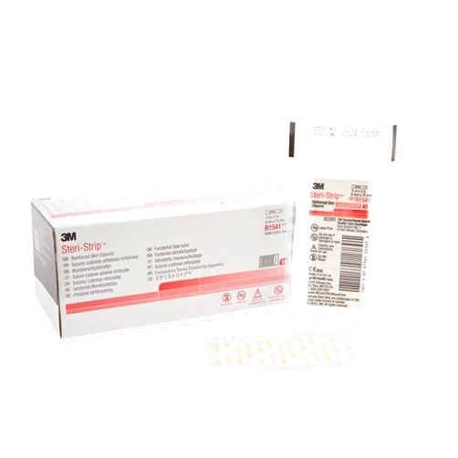 3M R1541 1/4'' x 3'' Steri-Strip Reinforced Skin Closure (50 Per Box)