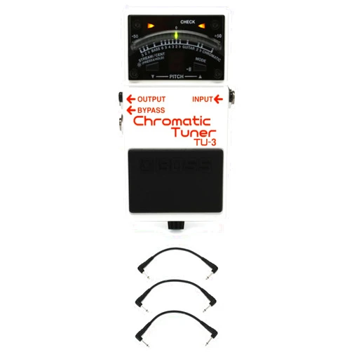 GearNuts Boss TU-3 Chromatic Tuner Pedal with 3 Patch Cables