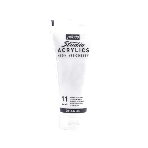 Pebeo - Acrylic Fine Studio Acrylics - Titanium White Acrylic Paint - Titanium White Paint 100ml/3.38oz