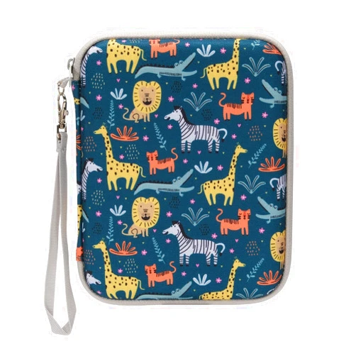 Jeachan Card Case for Yoto cards, Soft Portable Folder with Zipper & 80 Pockets Player & Mini Audiobook Cards, Card Binder Holder with Sleeves for Travel (Animals), YT-BR-80P