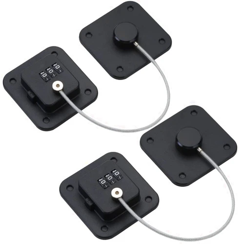 ZPLIUST Refrigerator Combination Locks - Safety Fridge Locks for Kids Mini Washer, Cabinet, Drawer,Window, Door Lock (Black 2Pack)