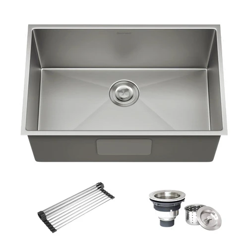 Gaomasck Undermount Kitchen Sink,Gaomasck 30 Inch Kitchen Sink，T-304 Stainless Steel Kitchen Sinks，16 Gauge Single Bowl Stainless Steel Kitchen Sink With Strainer & Drying Rack，30