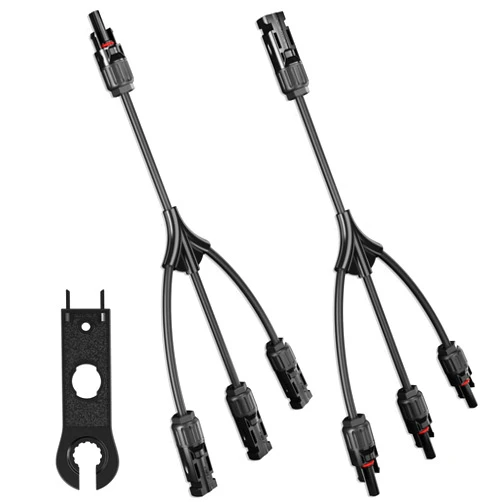 OYMSAE Solar Connectors Y Branch Parallel Adapter Cable 1 to 3 Solar Panel Connectors Solar Cable Connectors Wire Plug Tool Kit for Solar Panel (M/FFF, F/MMM)