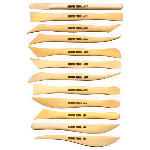 Kemper Tools 12 PC Kemper Tool Set For Clay, Pottery Sculpture - Made of Boxwood - JAS - 6