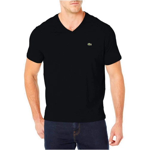 Lacoste Men's Short Sleeve V-Neck Pima Cotton Jersey T-Shirt