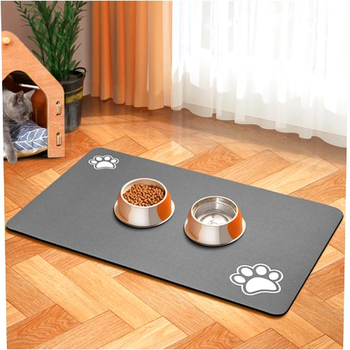 BLUE AYE Pet Feeding Mat-Absorbent Dog Mat for Food and Water Bowl-Dog Accessories Pet Supplies-Dog Water Bowl for Messy Drinkers-No Stains Quick Dry Dog Water Dispenser Mat (12