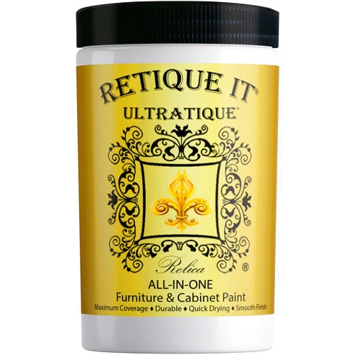 Retique It Chalk Furniture Paint All-in-One Ultratique for Furniture & Cabinets, 32 Fl Oz (Pack of 1), 01 Snow