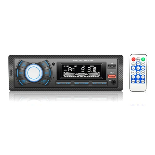 Kunfine Audio Systems Car Stereo - Single Din, Voice Control, Bluetooth, No CD DVD Player, FM Radio Receiver, Wireless Remote Control, MP3, 2 USB(2.1A Charger), Aux-in