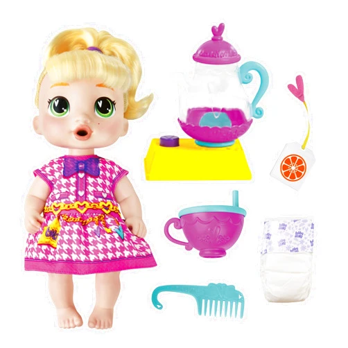 Baby Alive Bubbly Tea Party LaLa GooGoo Doll with Teapot Accessories, Blonde Hair, 11 Inches, Toys for 3 Year Old Girls and Boys & Up