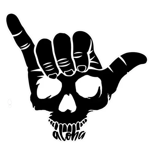 Fink Studio Shaka Skull Vinyl Sticker Waterproof Decal Laptop Wall Window Bumper Sticker 5