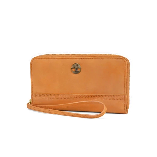 Timberland Women's Leather RFID Zip Around Wallet Clutch with Wristlet Strap