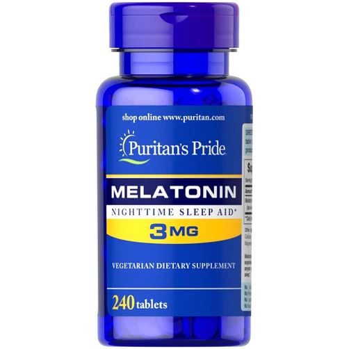 Puritans Pride Melatonin 3 mg Tablets, 240 Count