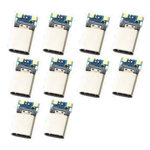 CY Connector 10pcs DIY 24pin USB 3.1 Type C USB-C Male Plug Connector SMT type with PC Board