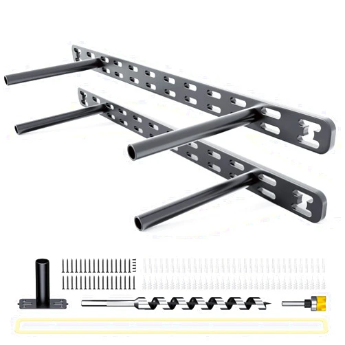 Craftersmark Floating Shelf Bracket Heavy Duty,Decorative Floating Shelf Hardware Hidden Black Metal Fireplace Mantel Brackets (18
