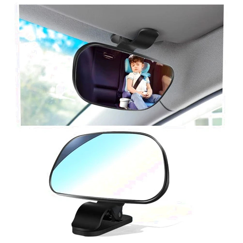 Salior Car Mirror for Baby,HD 360°Suction Cup and Clip Fixing Baby Car Mirror for Windshield,Dashboard,Essential Car Interior Accessories Baby Mirror for Car Seat Rear Facing(Retaining Clip)