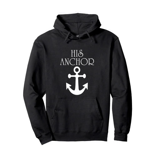Cruising Couple Matching Apparel & more Funny Cruise Her Captain His Anchor Couple Pullover Hoodie