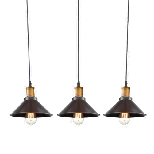 PIHAPPY Ceiling Pendant Light Fixture, Industrial Metal Black Pendant Lighting, 8.66 inch Classic Shade Lamp Decorative Lights Fixture 3 Pack Without BLUBS (Black, 3 Pack)