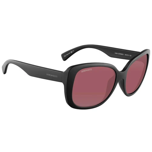 Serengeti - Joliet Sunglasses, Shiny Black, Mineral Polarized Sedona Lens, Women sunglasses