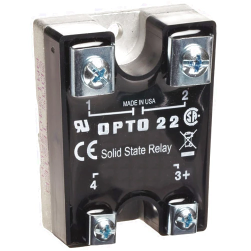 Opto 22 240D10 DC Control Solid State Relay, 240 VAC, 10 Amp, 4000 V Optical Isolation, 1/2 Cycle Maximum Turn-On/Off Time, 25 - 65 Hz Operating Frequency