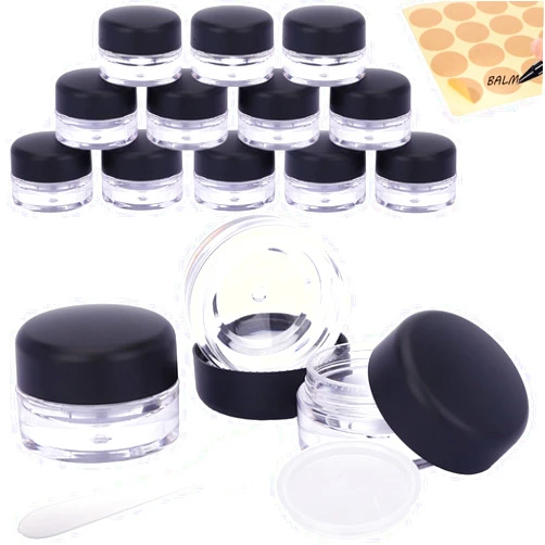 YITOU 12 PCS Empty Cream Jars with Lid, YITOU 5 Gram Refillable Travel Bottles Lipgloss Samples Containers Clear Mini Pot for DIY Loose Stones, Beads, Lotions, Skincare, Pigment, Tiny Cosmetic Pot