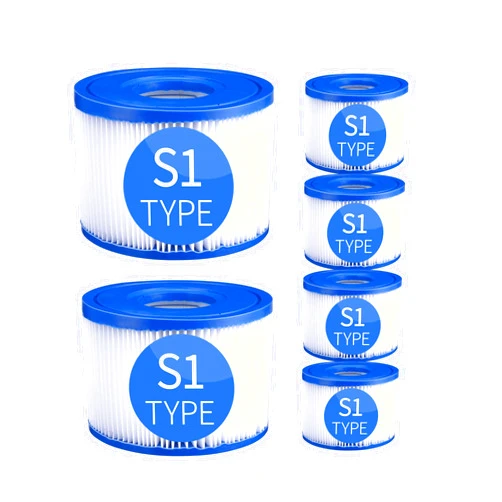 EBL 6 Pack Hot Tub Filter Type S1, 11692 Spa Filter, Easy Set Pool Cartridges Replacements for for All Intex PureSpa 28429E, 28403E, 28407E, 28443E, 29001E, SB-h10, JPC01 Swimming Pool Pump