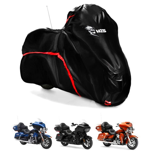 MZS Motorcycle Cover Waterproof Outdoor Storage, 420D All Season Weather Touring Protection Side & Top Box Cover fit up to 110