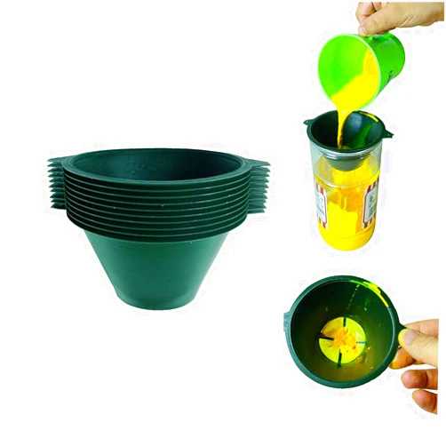 KANGHUANG 190 Micron Reusable Industrial Nylon Mesh Paint Filter Strainer Funnel Filter Paint/Gutter Oil and Food Residue High Efficient & Durable (10CM-diameter-10Pcs)