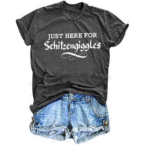 KVADN Oktoberfest Shirt Women Just Here for Schitzengiggles Shirts Funny Drinking Graphic Tees German Oktoberfest Tshirt