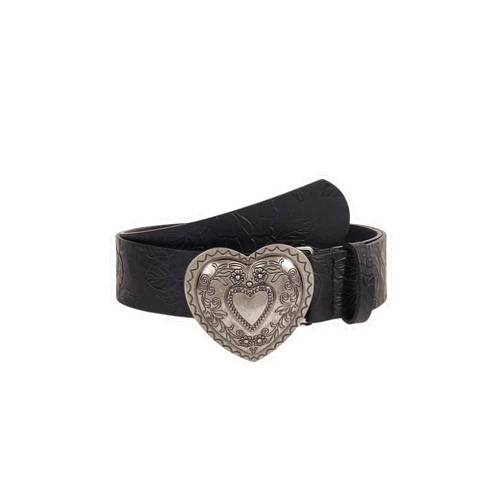 GORGLITTER Women's Heart Belt Y2k Belts Cowgirl Belt Vintage Western PU Leather Belts
