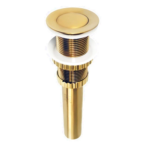 Kingston Brass EV8417 Coronet Push Pop-Up Bathroom Sink Drain Without Overflow, Brushed Brass 8.44 x 2.44 x 2.44
