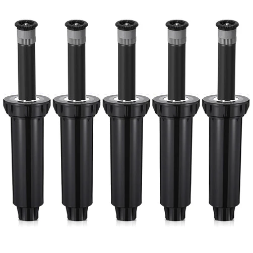 Chicmount 5 Pack Compatible with 1800 Series Pop up Sprinkler Heads 4 Inch Underground Spray Head, 0-360° Adjustable, Spray Radius 9-20 ft Irrigation Sprinkler for Lawn, Yard, Planter Bed, Garden