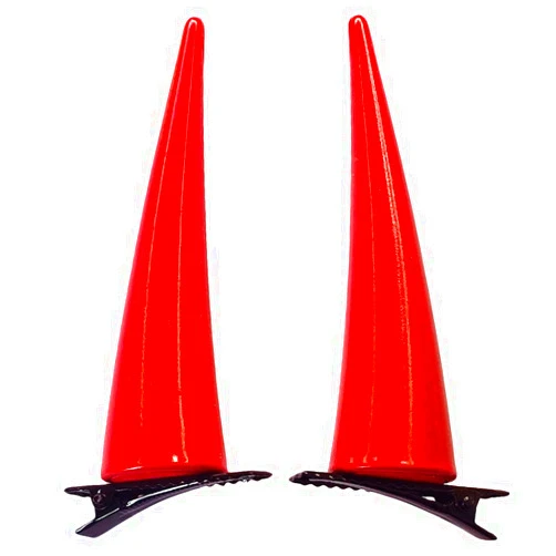 Shqncoh Anime Power Horns Hair Clips Devil Horn PVC Cosplay Props Red PVC Headwear Barrettes Unisex Hair Accessory Halloween