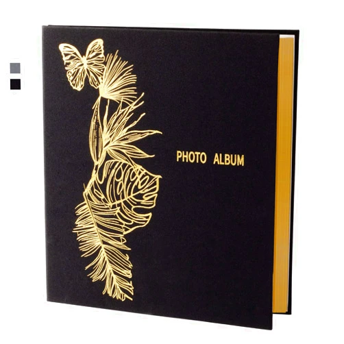 TOTOCAN Photo Album Self Adhesive Pages, Large Self - Stick Picture Albums with Gold Foil Stamping Linen Cover, Holds 3X5, 4X6, 5X7, 6X8, 8X10 Photos (Self Adhesive 11.5