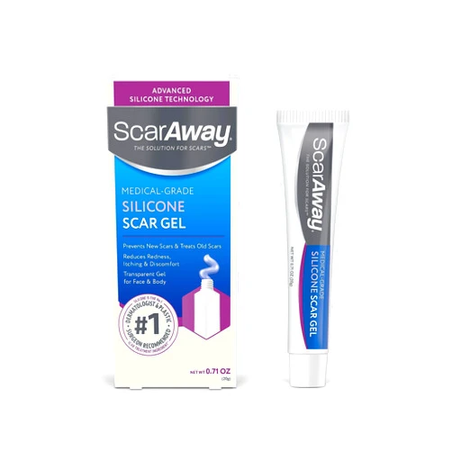 ScarAway Silicone Scar Gel, Helps Improve Size, Color & Texture of Hypertrophic & Keloid Scars from Injury, Burns & Surgery, Water Resistant, 20g (0.7 Oz)