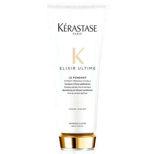KÉRASTASE Elixir Ultime Oil-Infused Conditioner for Normal to Dry Dull Hair, Anti-Frizz & Shine Activating with Camellia & Argan Oils, Le Fondant, 6.8 Fl Oz