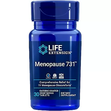 Life Extension Menopause 731, 30 Enteric-Coated Vegetarian Tablets Relieves 11 Different Signs of Menopause Including Hot Flashes, Night Sweats & Mood Swings - Soy-Free, Hormone-Free, Once-Daily