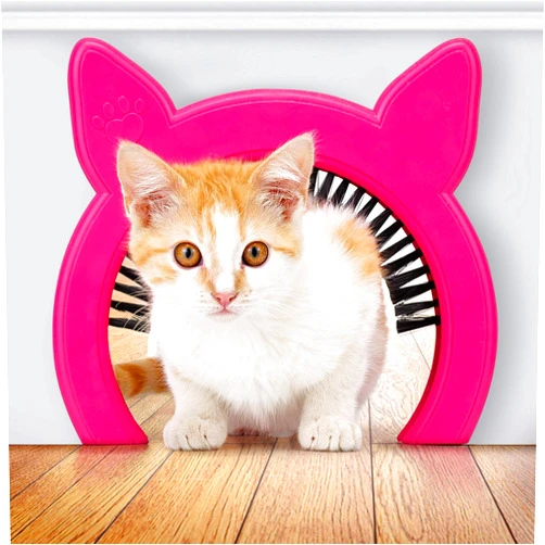 PAWSM Interior Cat Door, Pet Door for Cats, Cat Door Hides Litter Tray, Cat Door with Brush, Fits Cats Up to 20lbs, Easy DIY Setup, Secured Installation in Minutes, No Training Needed