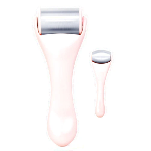 MAANGE Ice Roller for Face and Eye 2 Pcs,Face Roller Skin Care for Puffiness,Migraine,Pain Relief,Eye Roller For Puffy Eyes Dark Circles,Stainless Steel Facial Roller (Pink)