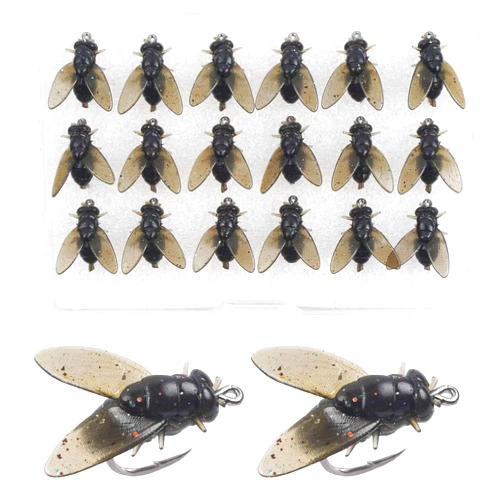 VATEICO Bionic Fly Fishing Bait,18pcs/36pcs Trout Jig Swimbait Fly Hook Soft Bait Dry Flies Fly Fishing Lures Assortment Kit Attractant Fishing Gear Artificial Fishing Lure Panfish Lure Set