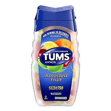 Tums Extra Strength 750 Chewable Tablets Assorted Fruit - 96 ct, Pack of 2