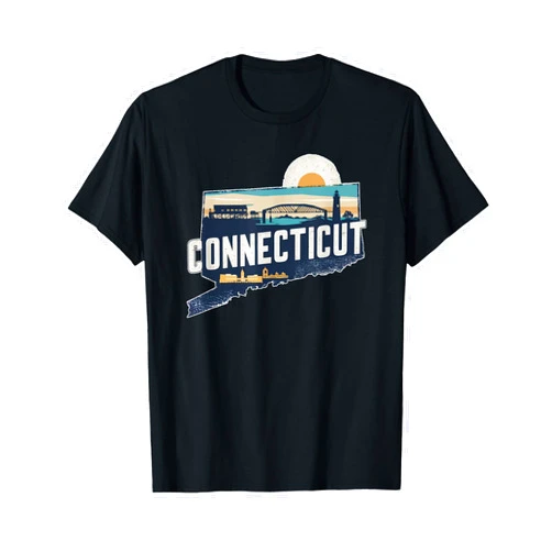 Vintage USA State Graphic Retro American Tees Retro USA Vintage American Graphic US State Connecticut T-Shirt