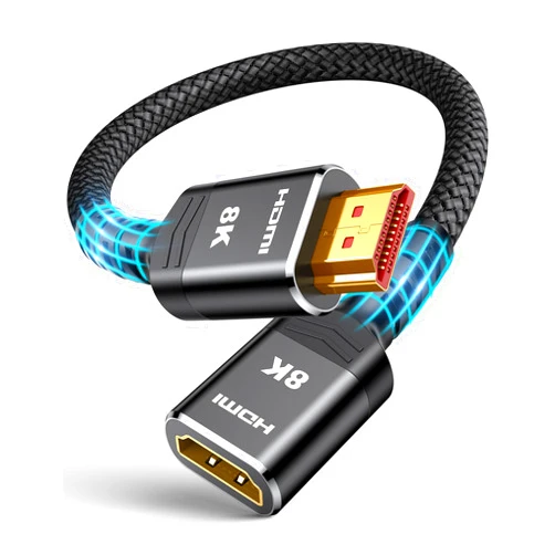 Highwings 8K 4K HDMI Extender Cable, Short HDMI Extension Cable 2.1 4K@30Hz/ 60Hz/ 120Hz, Utra high Speed HDMI Adapter Male to Female Compatible with PS5 Roku Stick Blu Ray Player HDTV Laptop PC 1FT